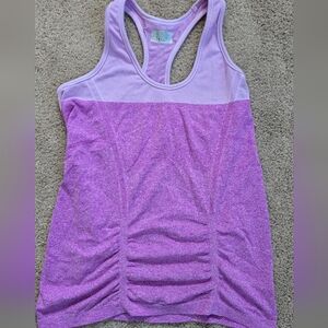 Athleta Fastest Track Rouched Racerback Lavender Purple Tank Top Women's Large